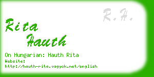 rita hauth business card